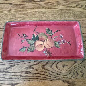Tracy Porter THE OCTAVIA HILL COLLECTION Red Floral Rectangular Serving Tray